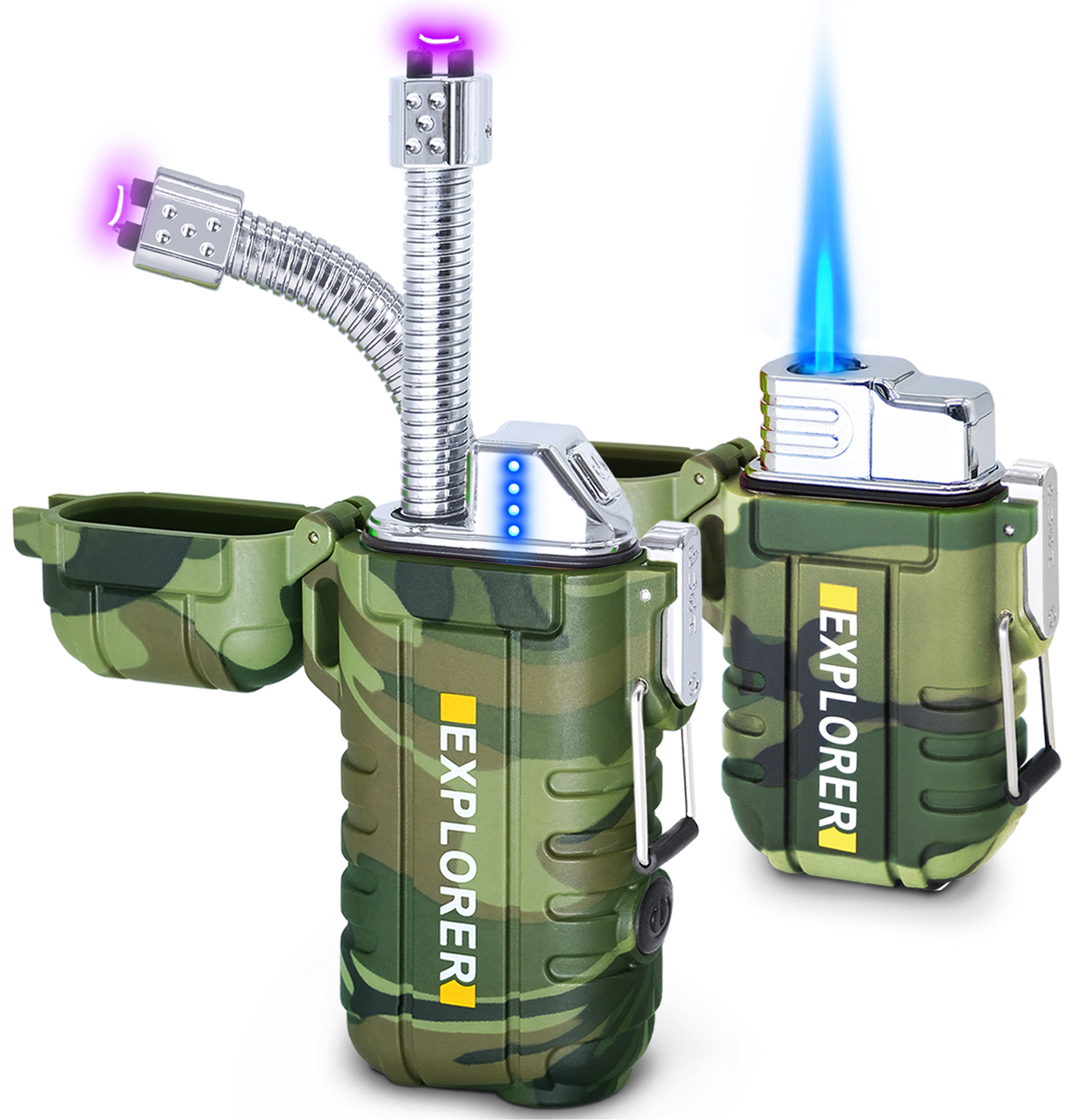 Waterproof Torch & Arc Lighter(Camo)