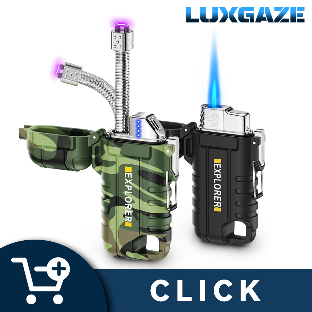 Luxgaze 2 Pack Waterproof Lighter Outdoor Electric Torch Lighter