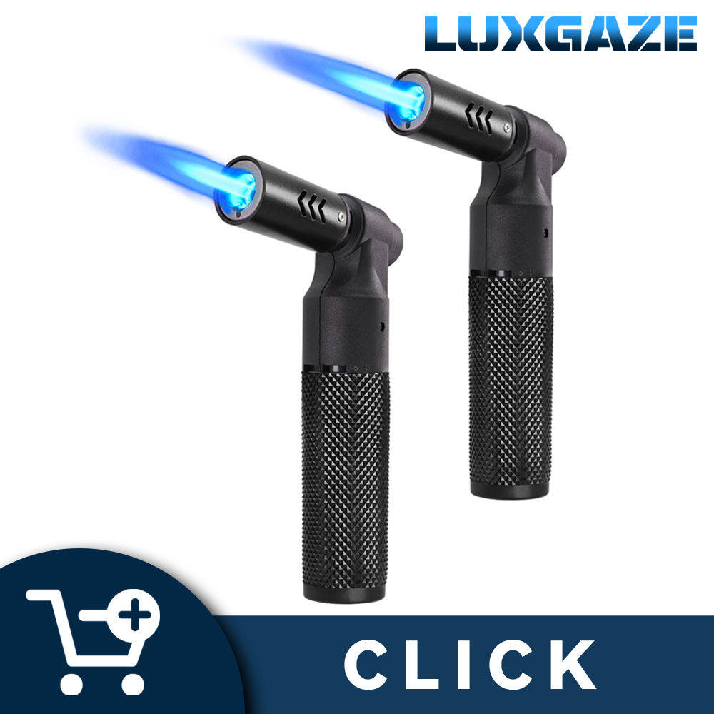 Luxgaze 2 Pack Butane Torch Lighters Mini Refillable Butane Torch