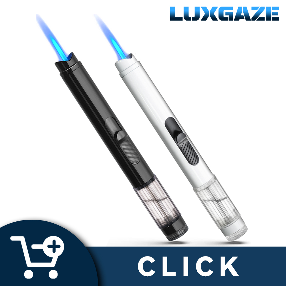 Luxgaze Torch Lighters 2 Pack Butane Lighter (Black+White)